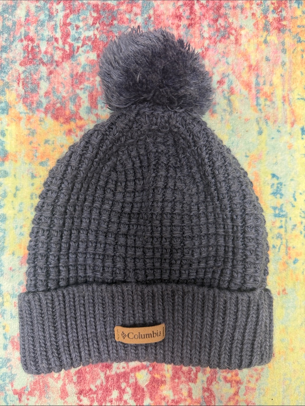 Columbia blue Pom Beanie